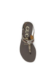 Gucci T-Bar Leather Flat Sandals