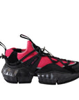 Jimmy Choo Electric Red & Black Leather Low Top Sneakers