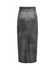 Only Thigh High Side Slit Midi Skirt - Faux Leather