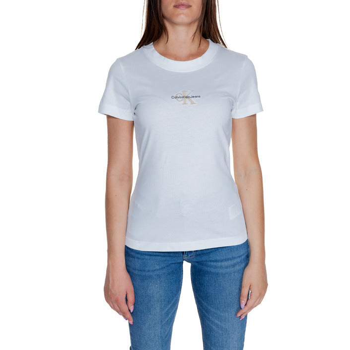 Calvin Klein Jeans Logo 100% Cotton T-Shirt - white