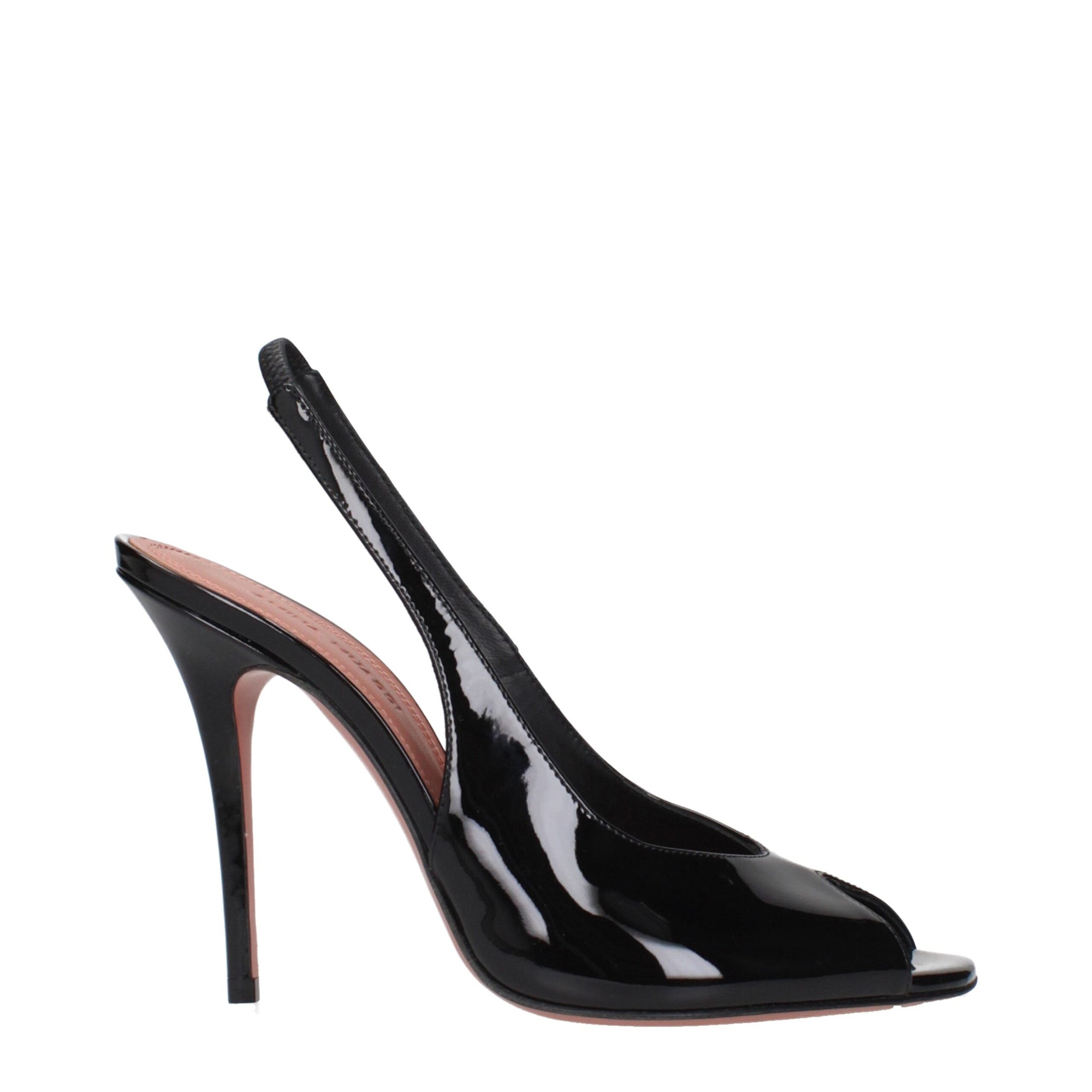 Amina Muaddi Kristina Slingback Heels - Gloss Black