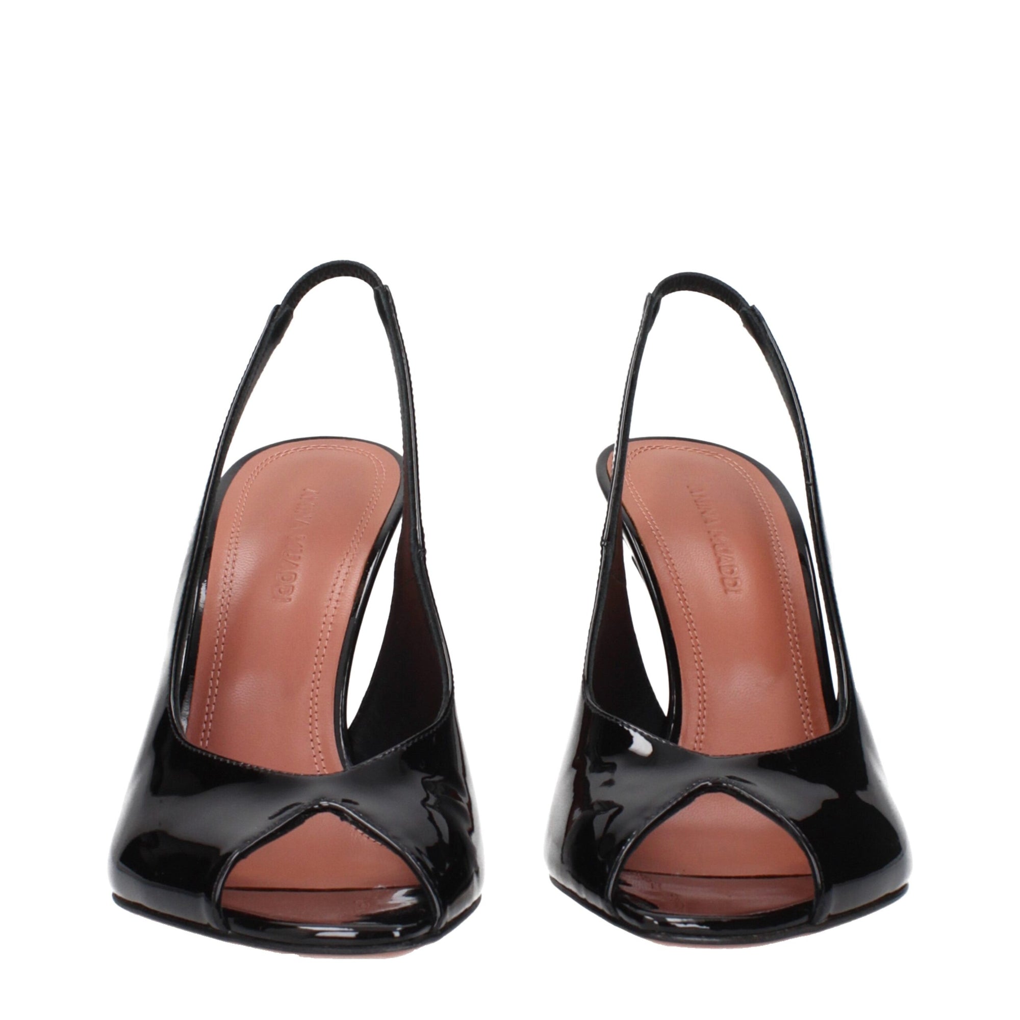 Amina Muaddi Kristina Slingback Heels - Gloss Black