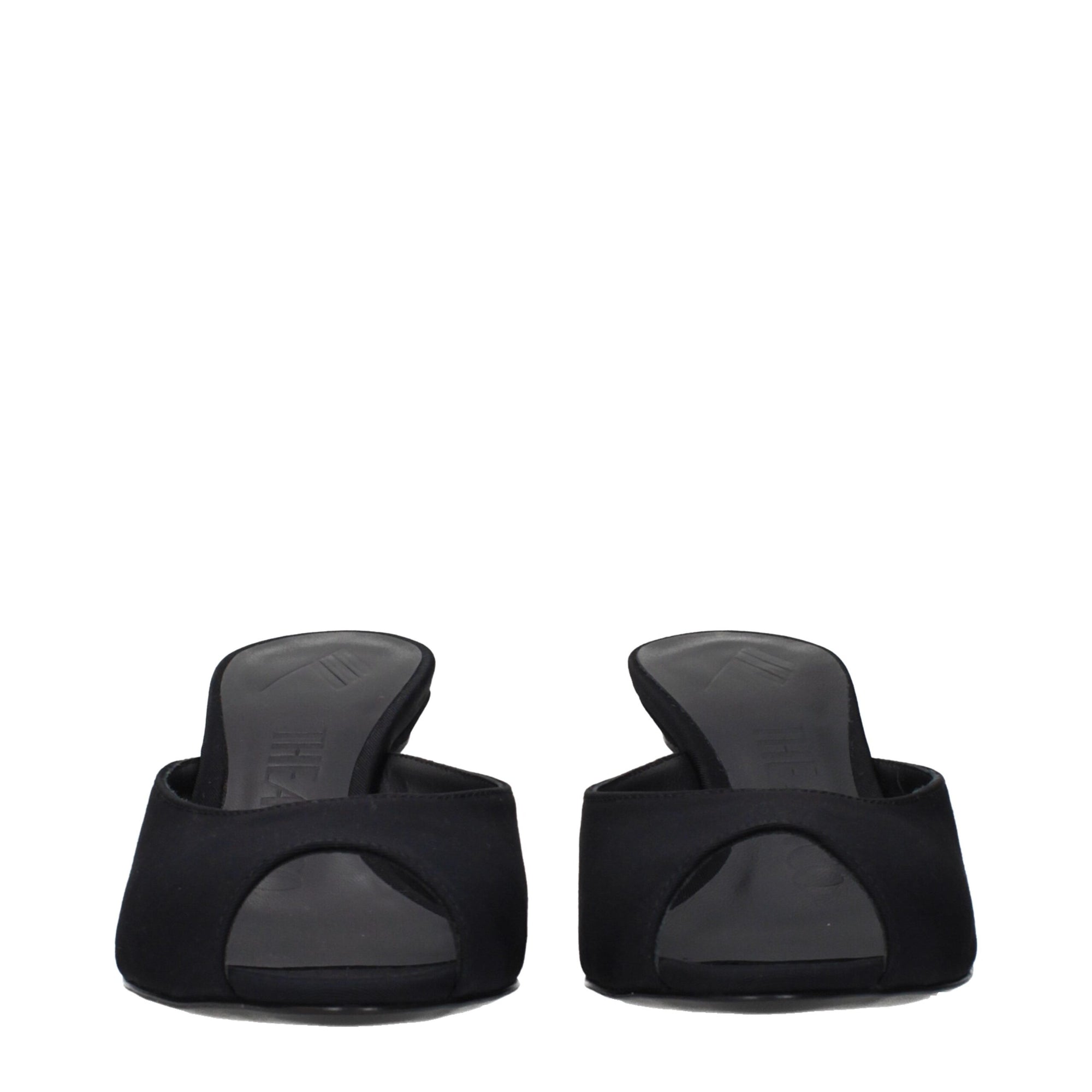 The Attico Ada Peep Toe Heeled Mule Sandals - Black