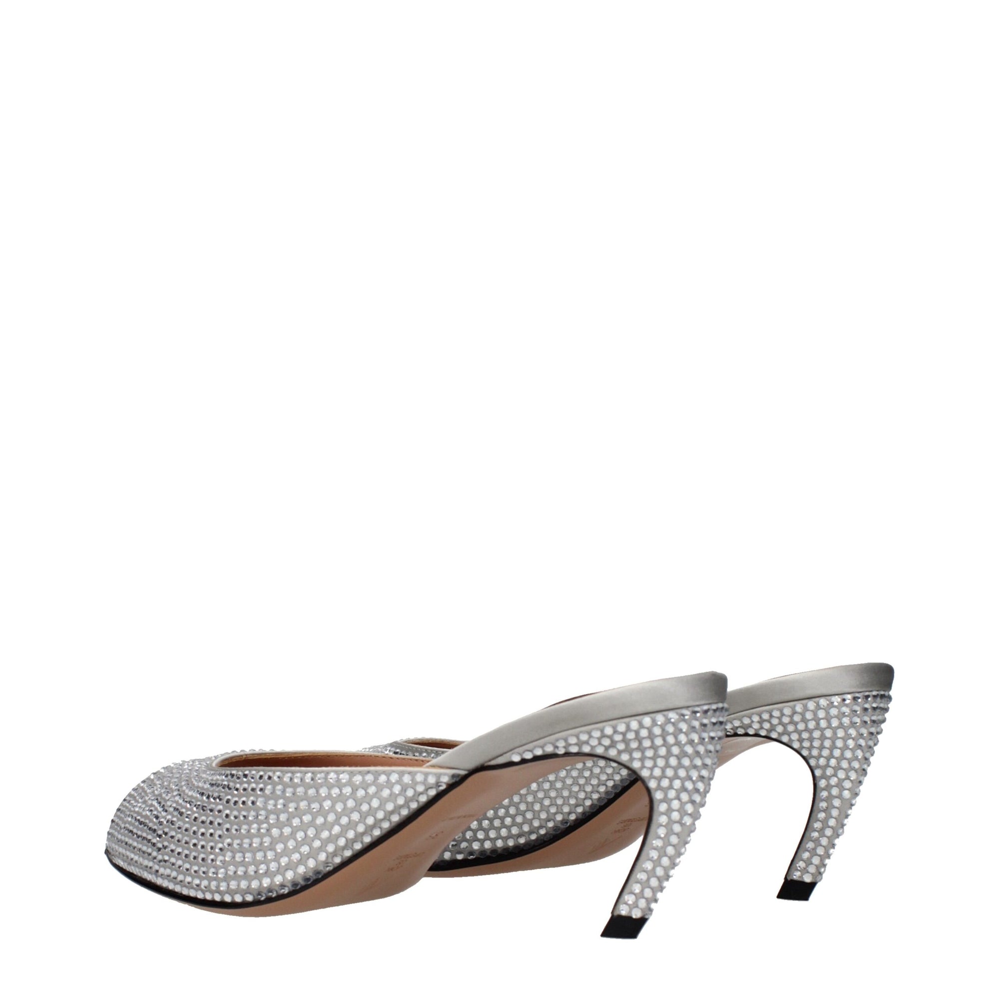 The Attico Ada Embellished Heeled Mule Sandals - Silver
