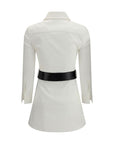 Balenciaga White Mini Shirt Dress With Belt