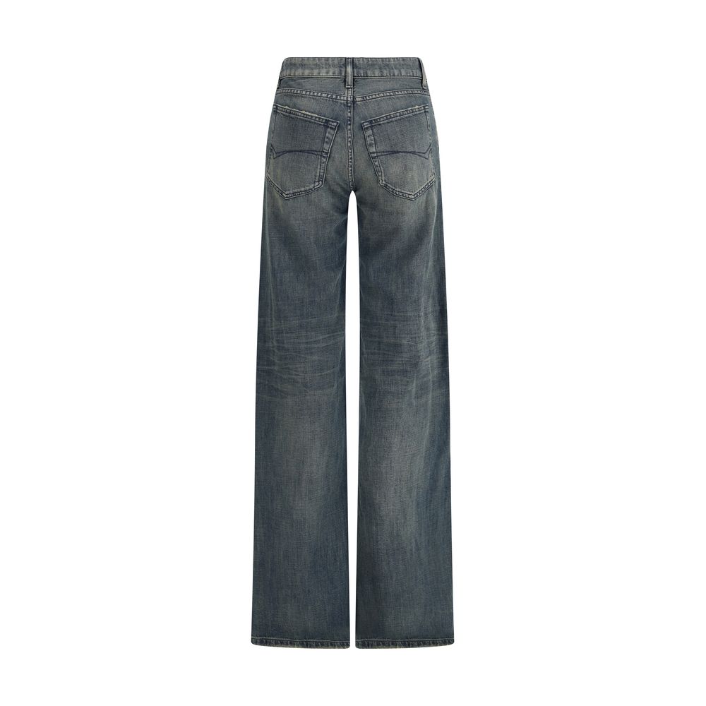 Balenciaga Wide Leg Medium Wash Jeans
