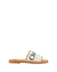 Chloé White Woody Flat Sandals