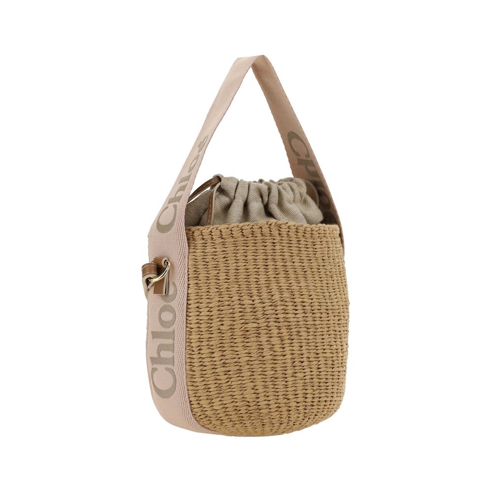 Chloé Woody Raffia Bucket Shoulder Bag