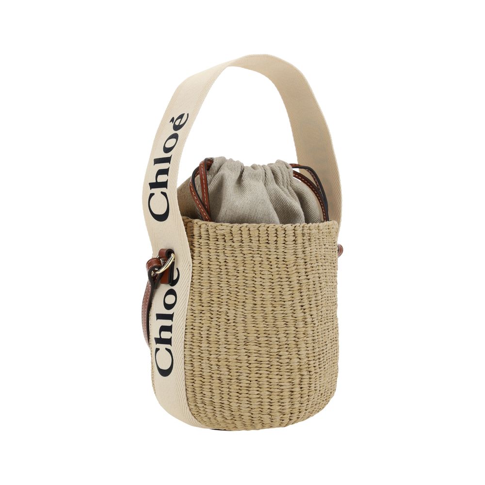 Chloé Mifuko Woody Raffia Bucket Shoulder Bag