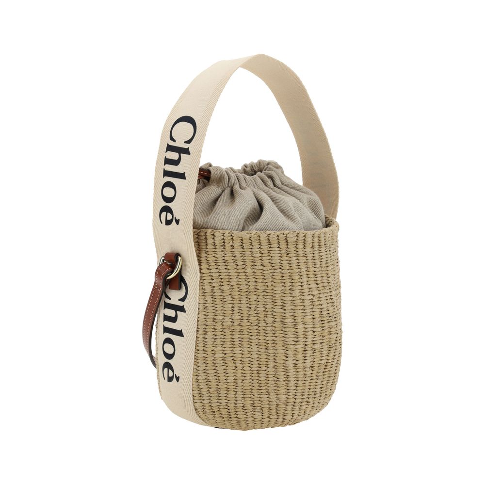 Chloé Mifuko Woody Raffia Bucket Shoulder Bag