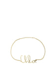 Chloé Logo Gold Brass Thin Belt