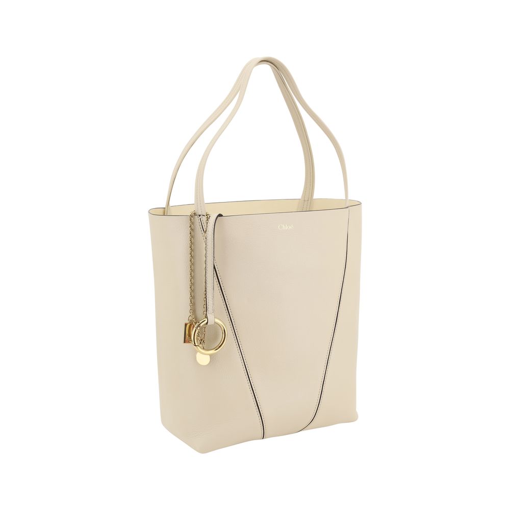 Chloé Spin Medium Cream Leather Tote & Shoulder Bag
