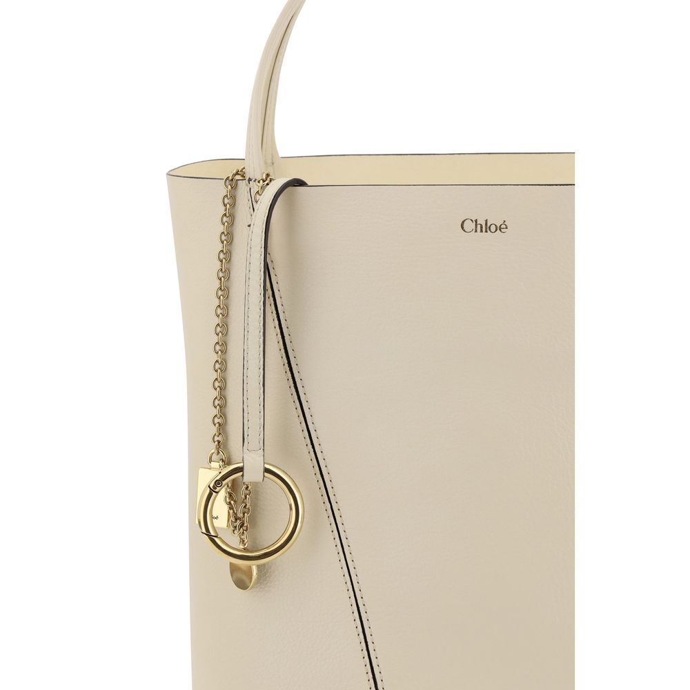 Chloé Spin Medium Cream Leather Tote & Shoulder Bag