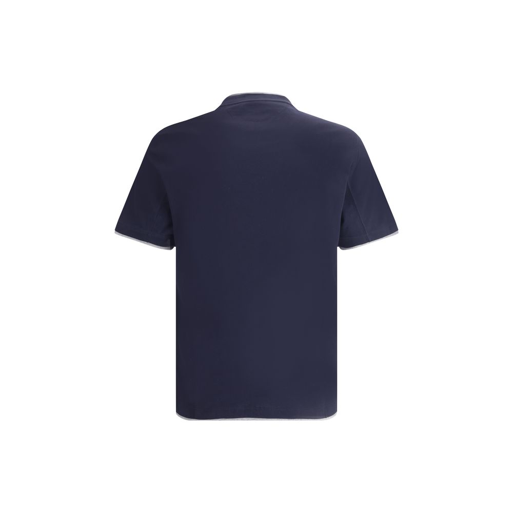 Brunello Cucinelli Deep Blue Cotton T-Shirt
