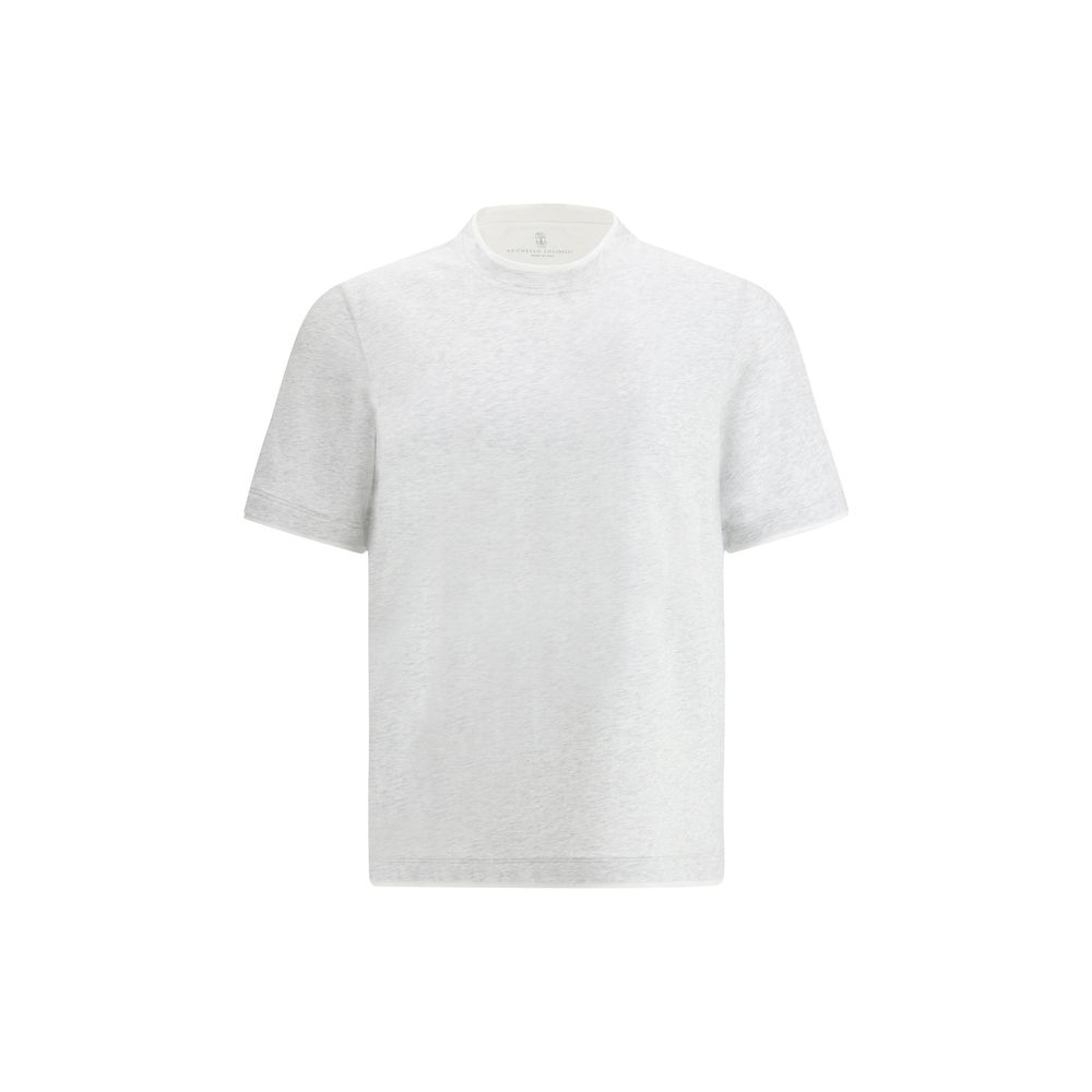 Brunello Cucinelli Light Marle Gray/Grey Cotton T-Shirt