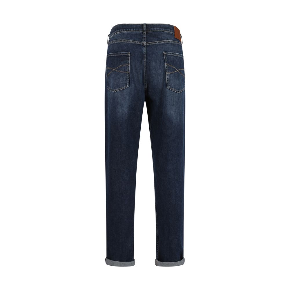 Brunello Cucinelli Medium Blue Straight-Leg Jeans