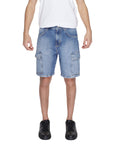 Antony Morato Logo Light Wash Cargo Denim Shorts