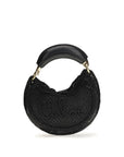 Chloé Black Raffia Banana Shoulder Bag