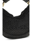 Chloé Black Raffia Banana Shoulder Bag