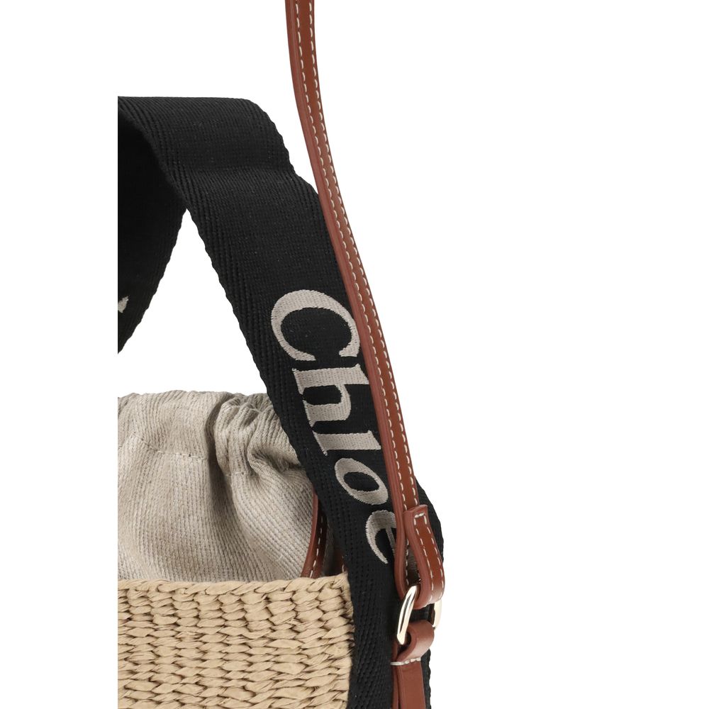 Chloé Woody Raffia Bucket Shoulder Bag