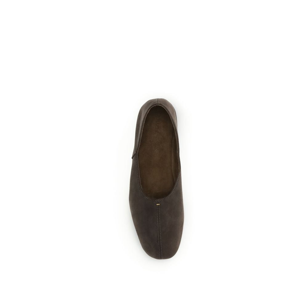 Khaite Brown Leather Ballet Flats