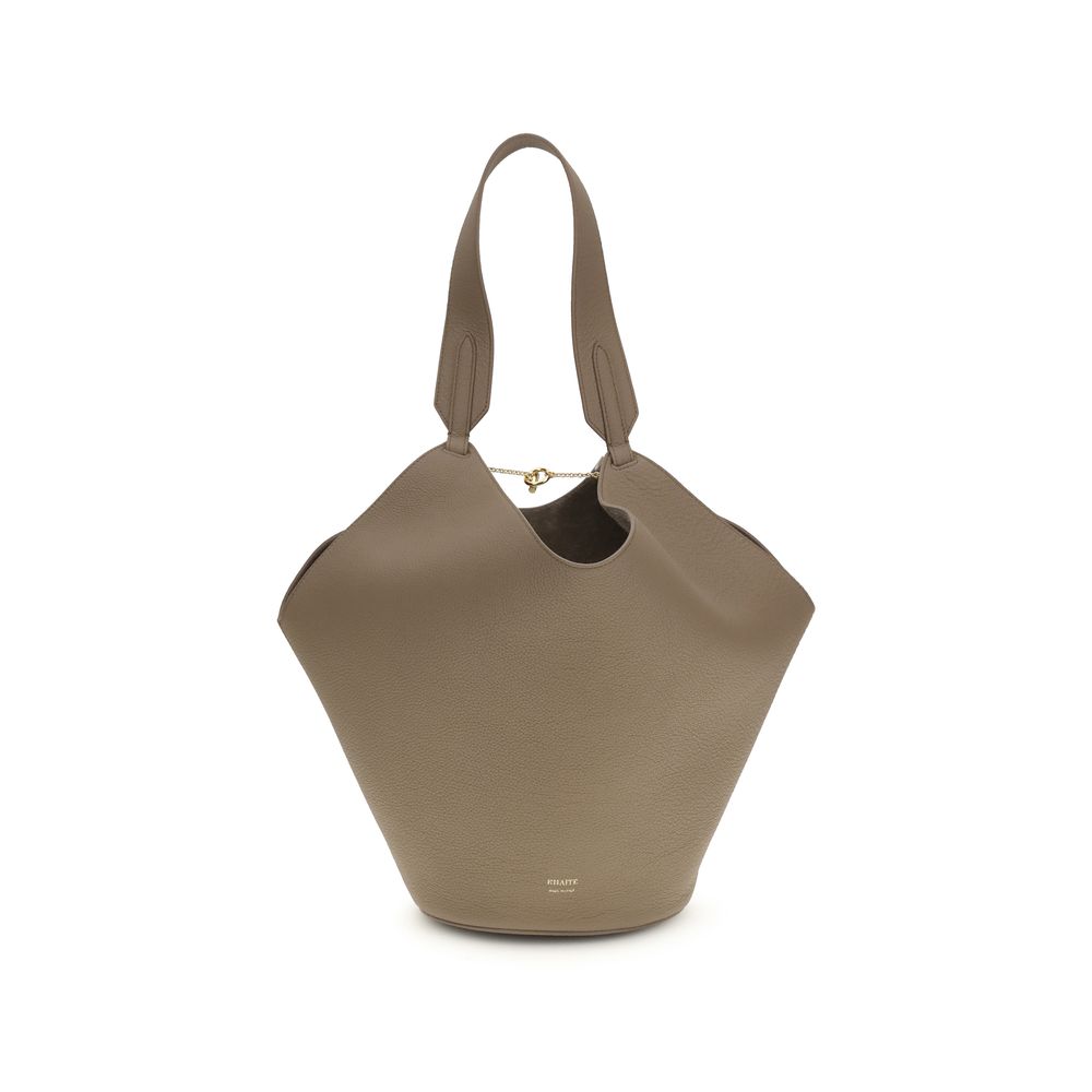 Khaite Taupe Lotus Small Shoulder Bag