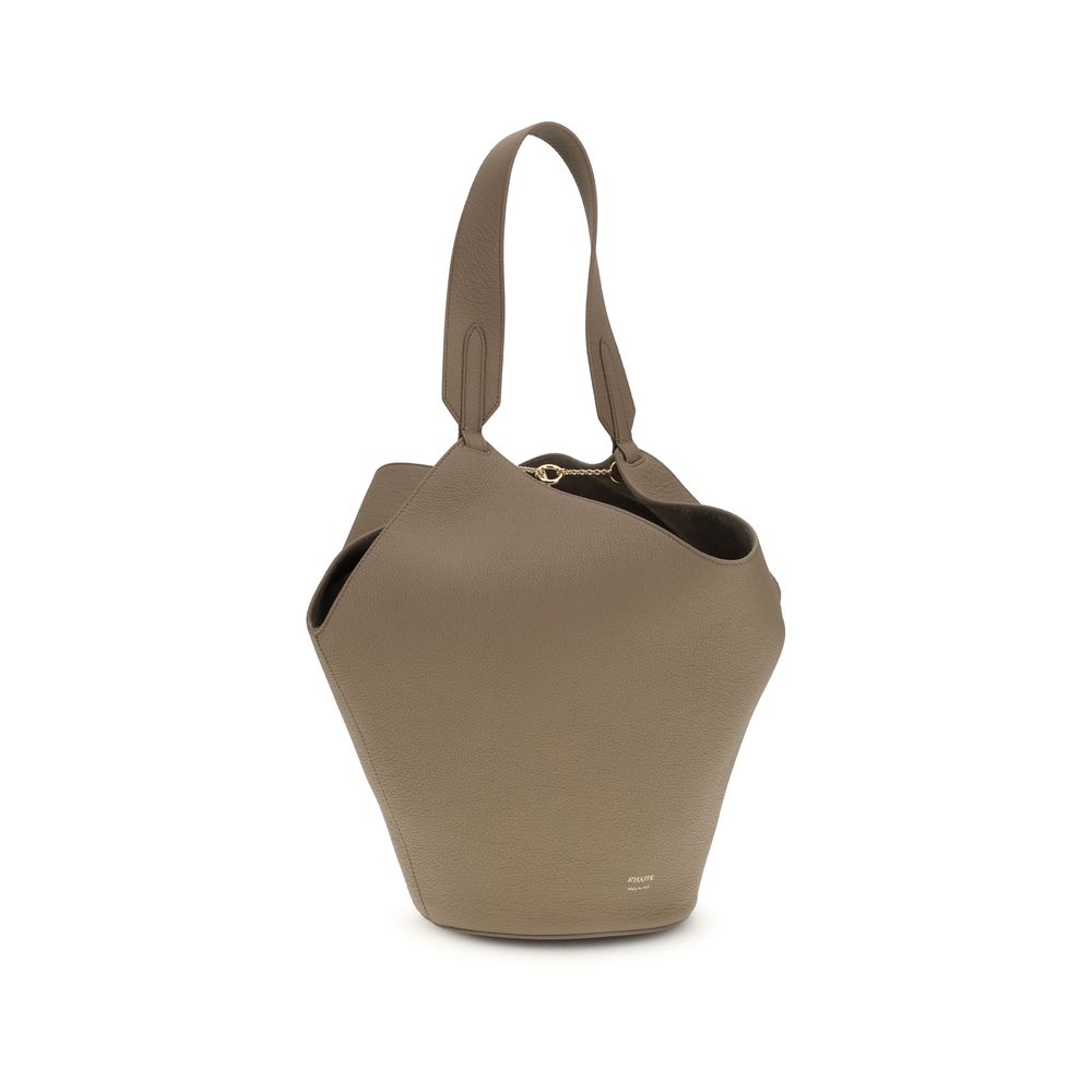 Khaite Taupe Lotus Small Shoulder Bag