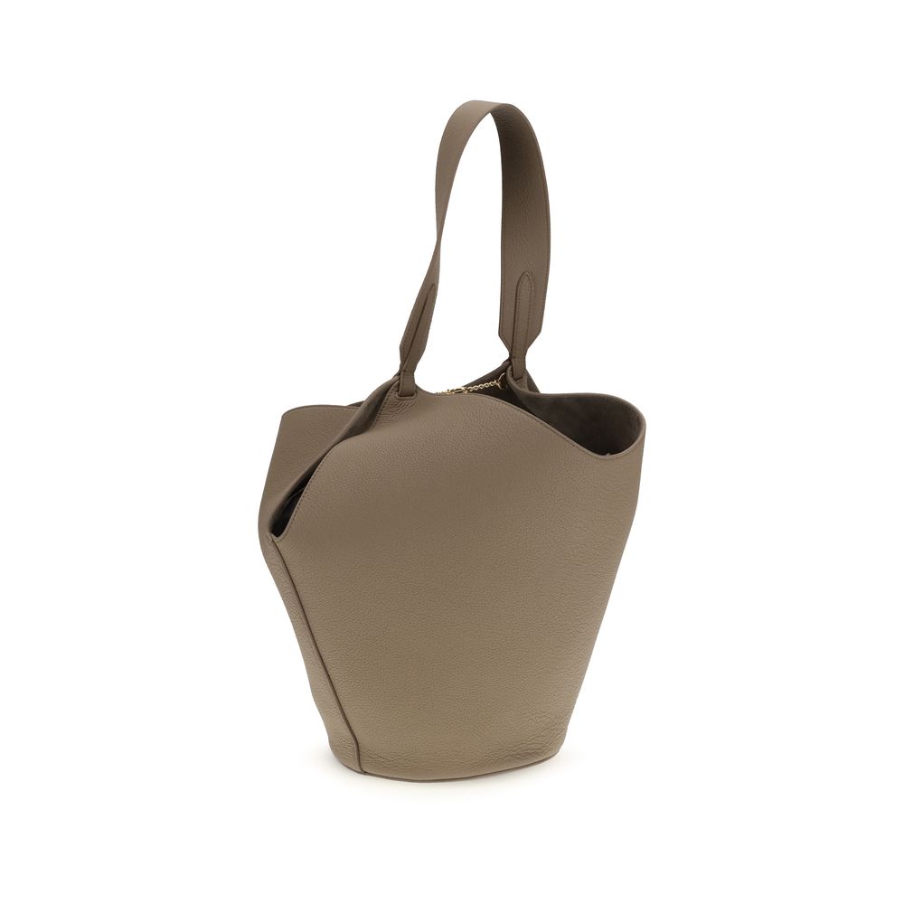 Khaite Taupe Lotus Small Shoulder Bag