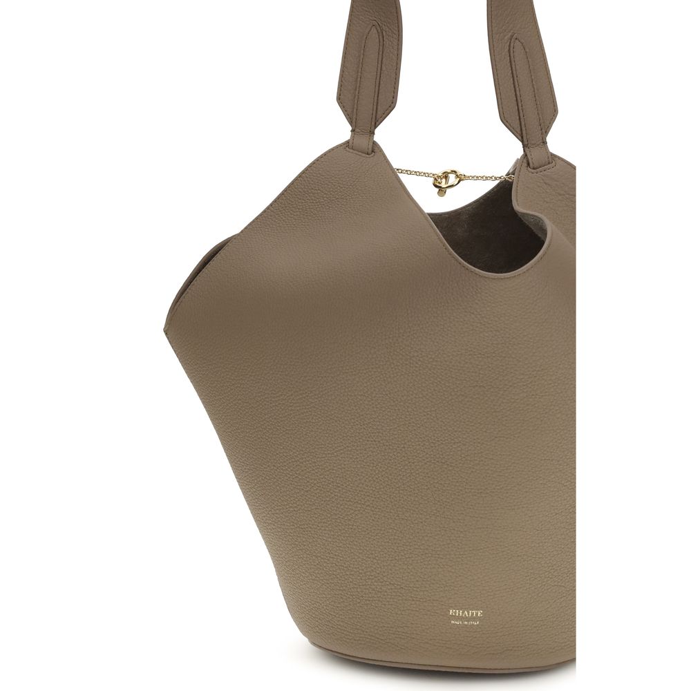 Khaite Taupe Lotus Small Shoulder Bag