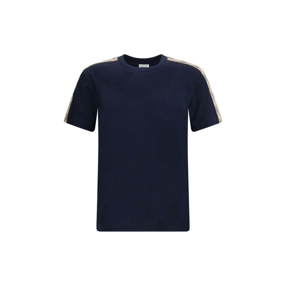 Burberry Checkered Shoulder Blue T-Shirt