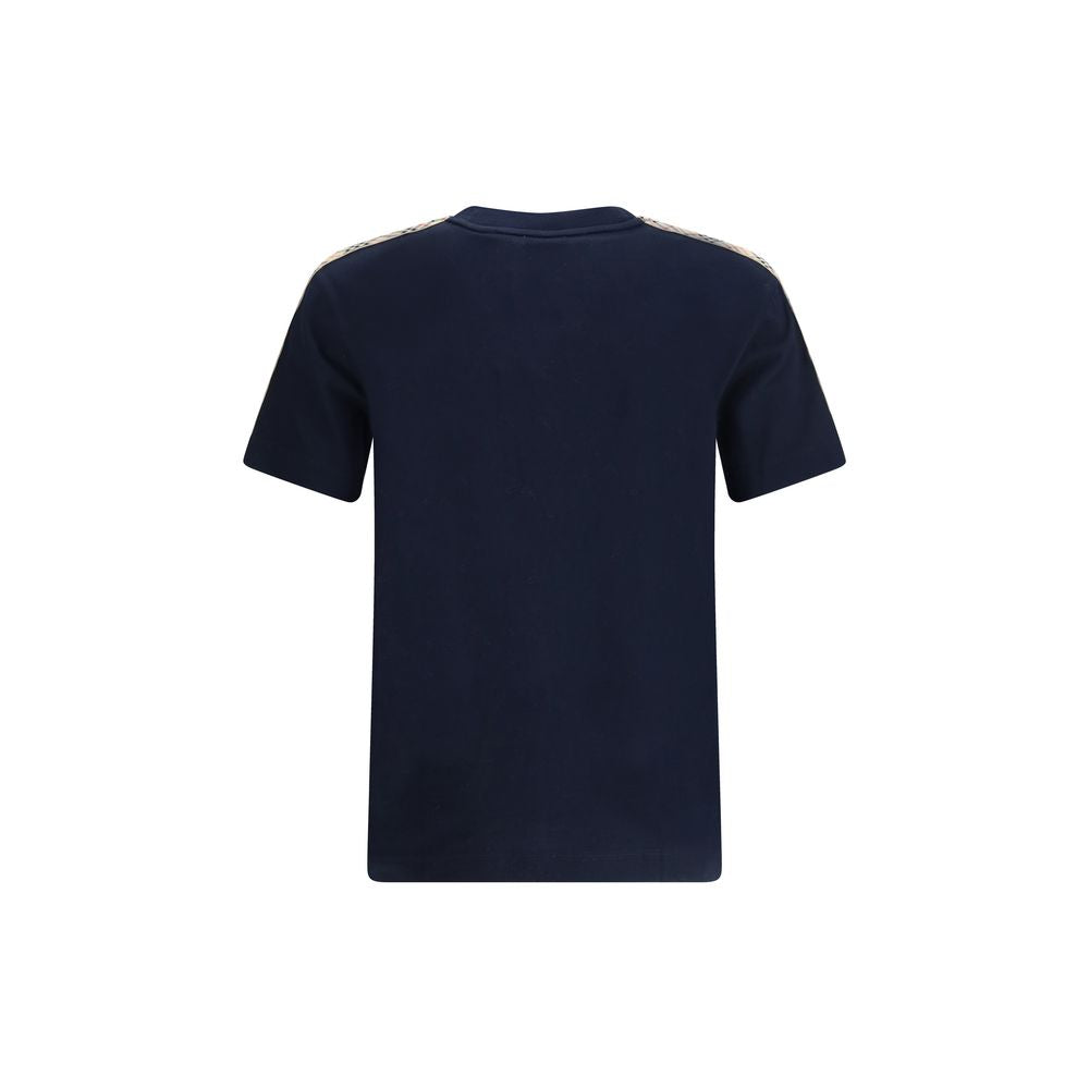 Burberry Checkered Shoulder Blue T-Shirt