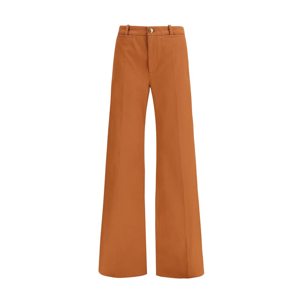 Chloé Terracotta Cotton Flared Pants