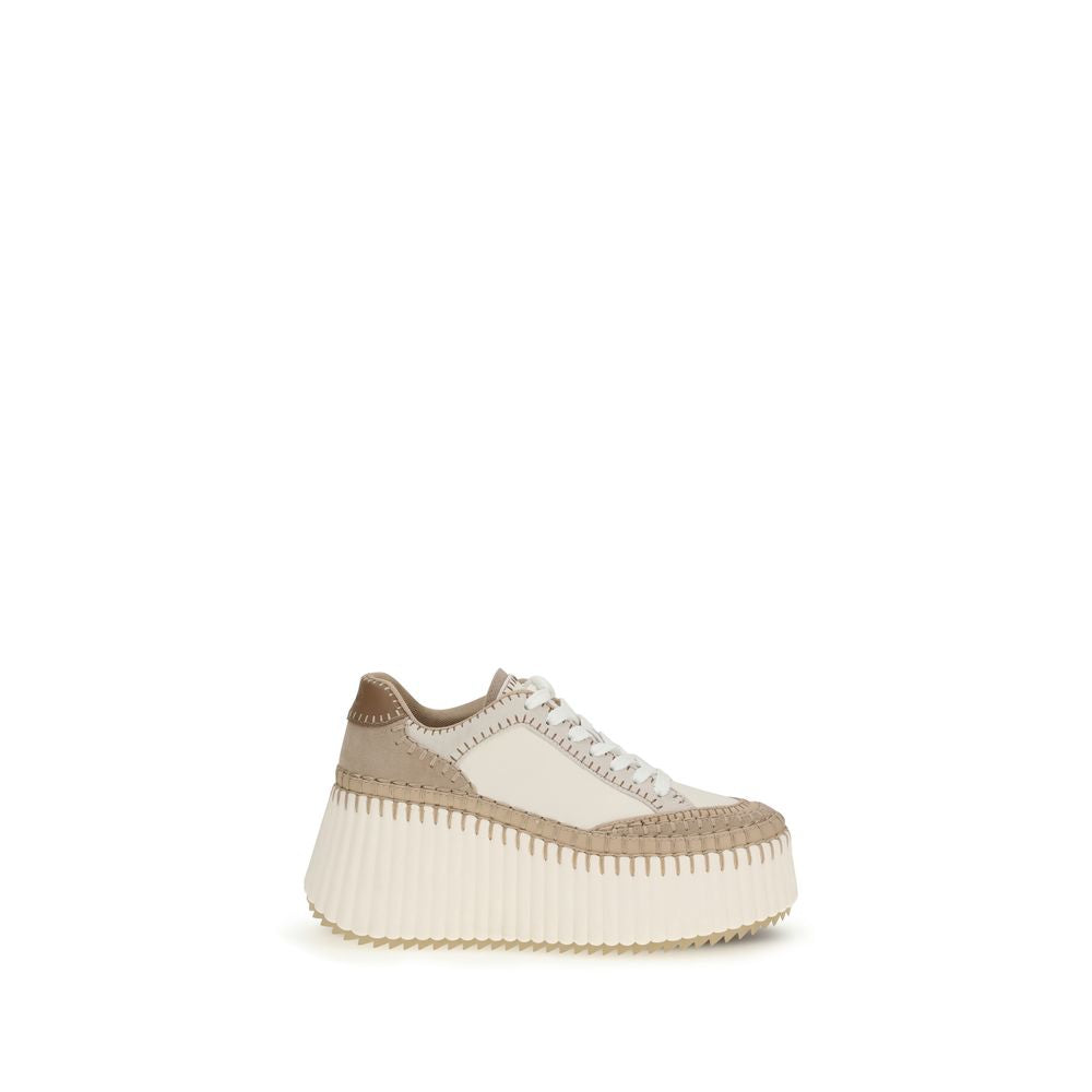 Chloé Leather Nama High Platform Sneakers