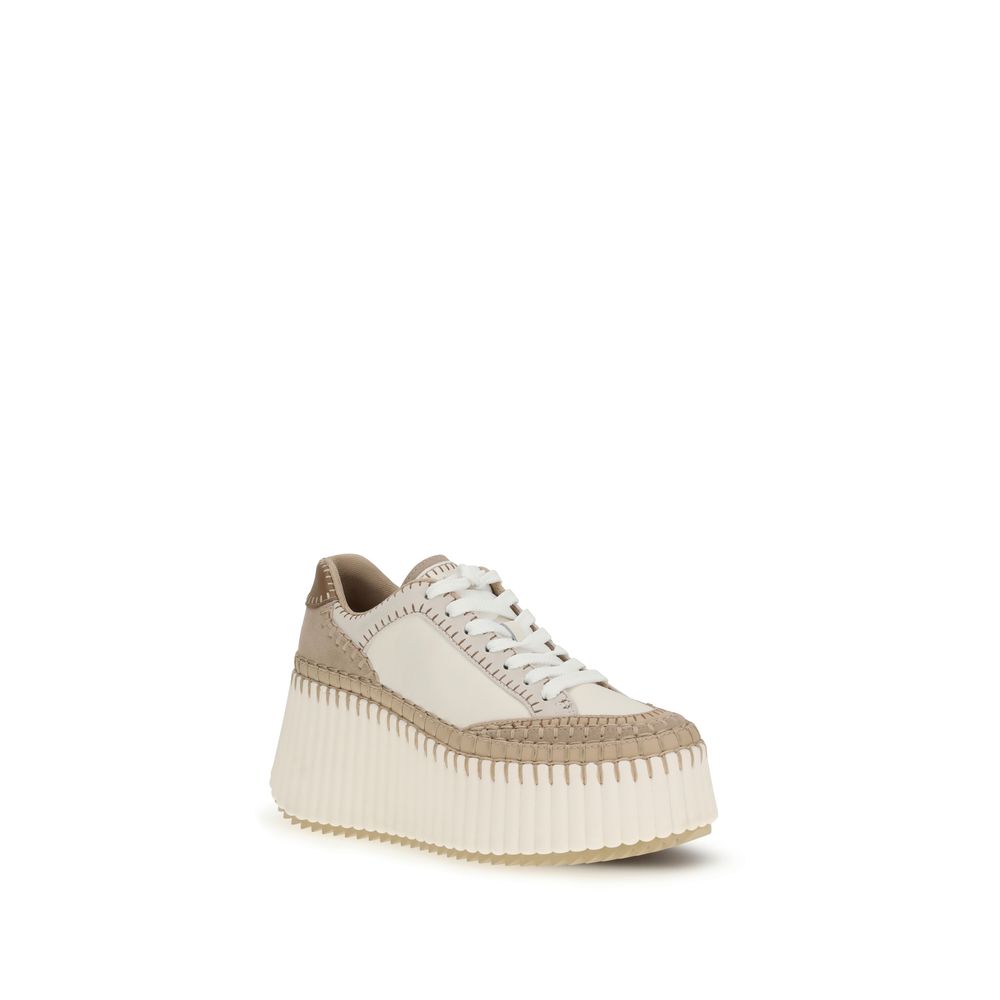 Chloé Leather Nama High Platform Sneakers