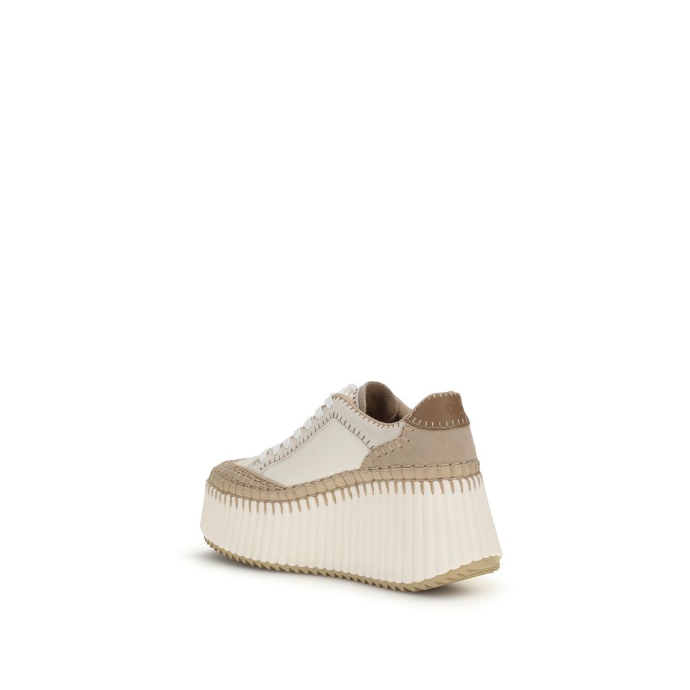 Chloé Leather Nama High Platform Sneakers