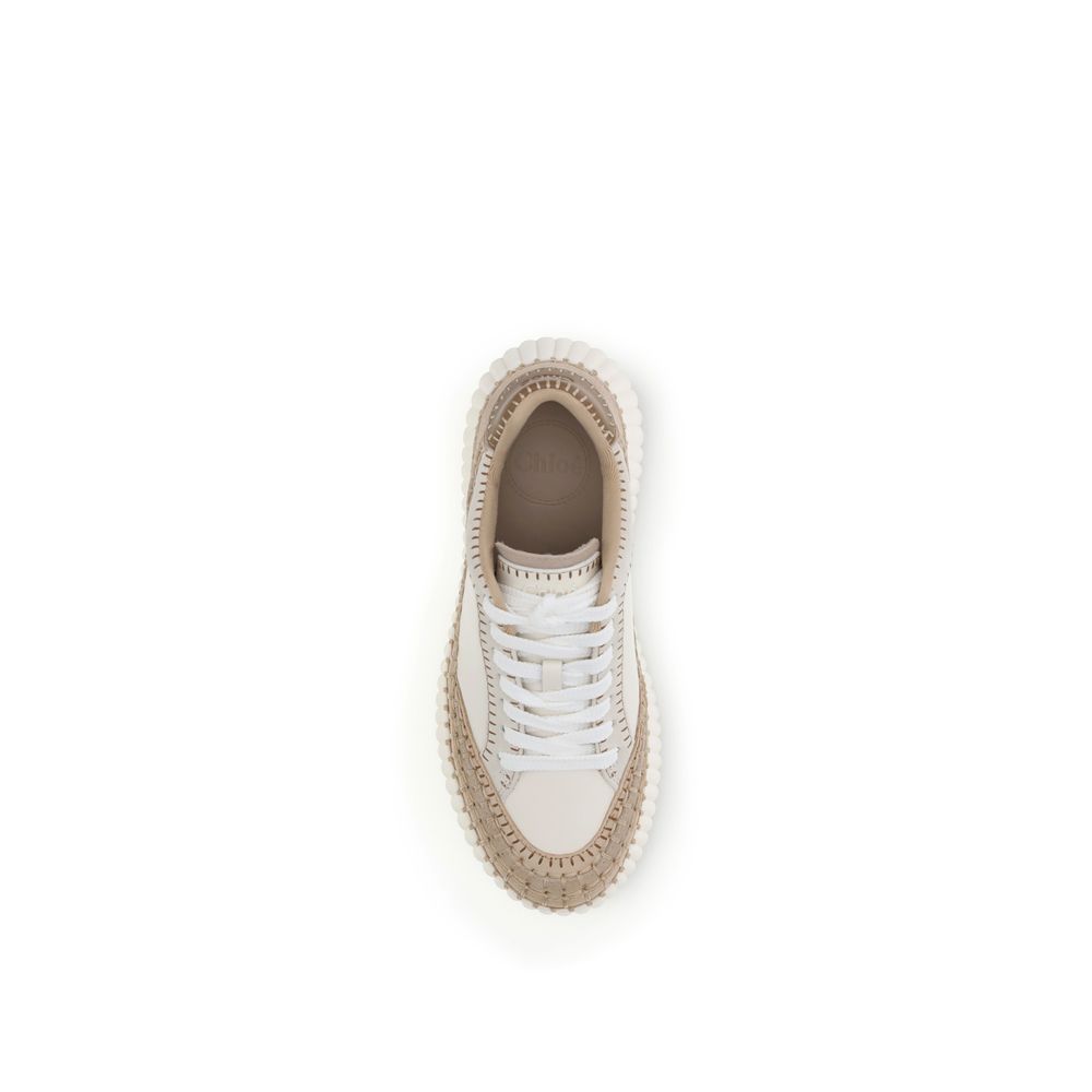 Chloé Leather Nama High Platform Sneakers