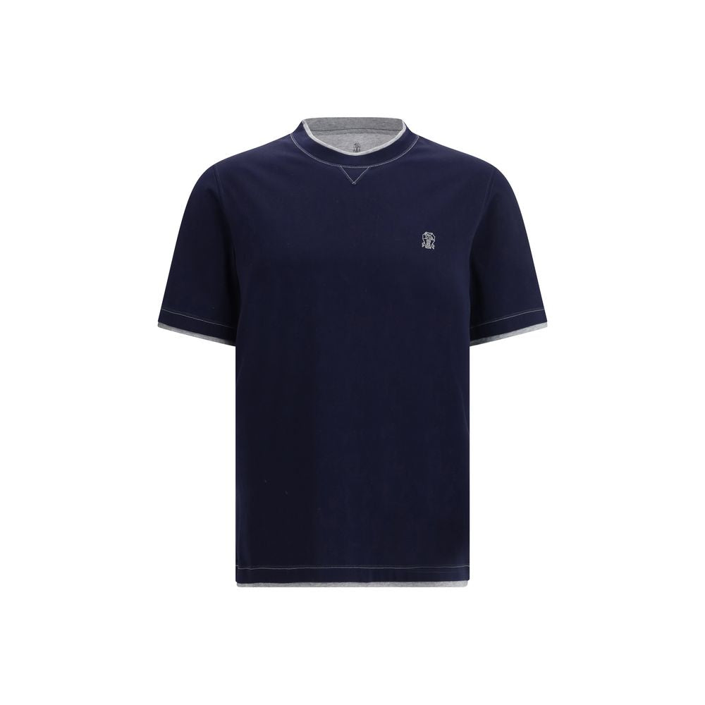 Brunello Cucinelli Deep Blue Cotton T-Shirt