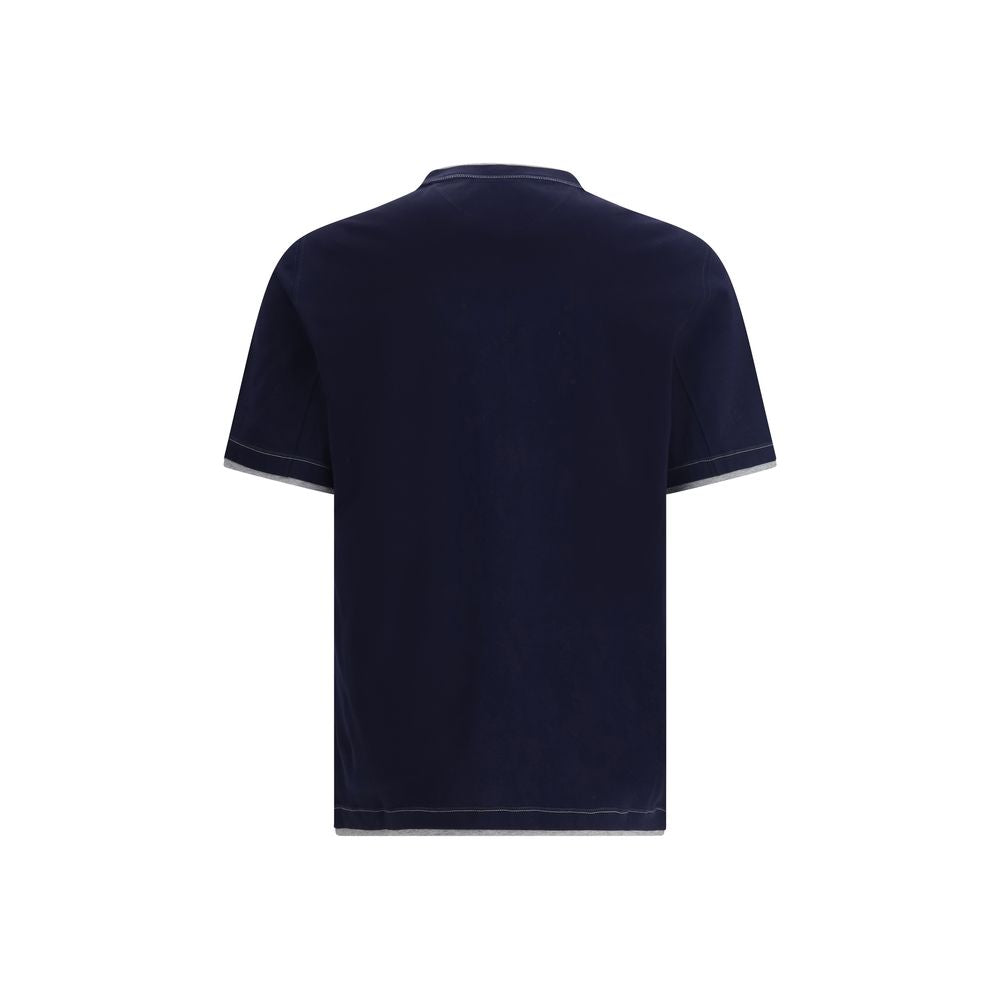 Brunello Cucinelli Deep Blue Cotton T-Shirt