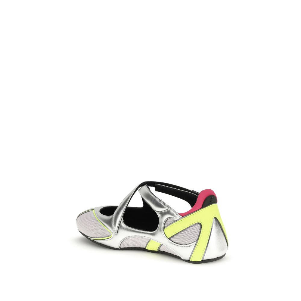 The Attico Floor 01 Ballet Flats - Silver
