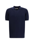 Brunello Cucinelli Deep Blue Knit Polo Shirt