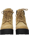 Givenchy Trekker Leather Heeled Ankle Boots - Beige