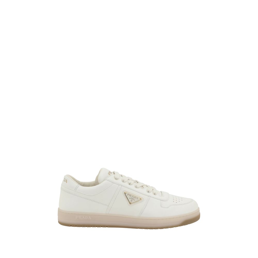 Prada White Downtown Leather Sneakers