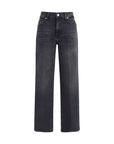 7FOR Stovepipe Straight-Leg Jeans - Black