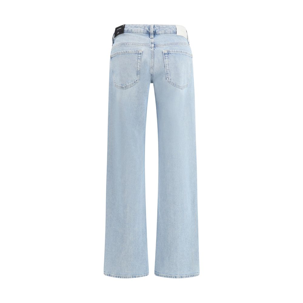 7FOR Light Wash Relaxed Straight-Leg Jeans