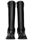 Valentino Garavani Leather Knee-High Boots - Black