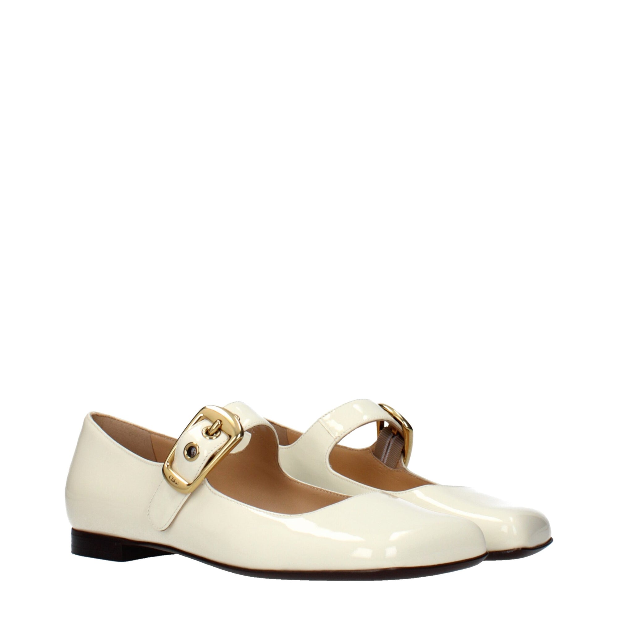 Chloé Cream Leather Mary Jane Shoes