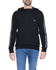 Emporio Armani Logo Cotton-Blend Athleisure Hooded Pullover - Black