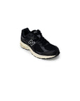 New Balance Logo Black Leather Low Top Lace Up Sneakers