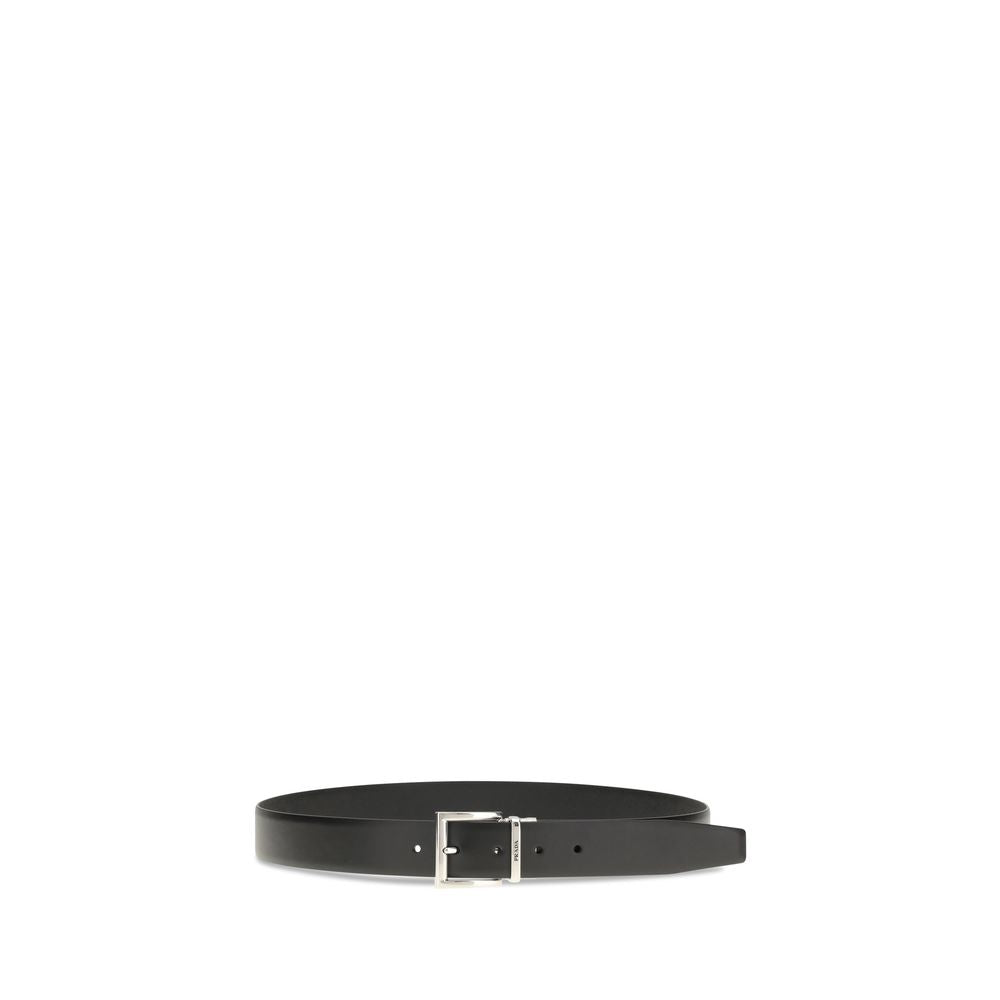 Prada Classic Black Leather Belt