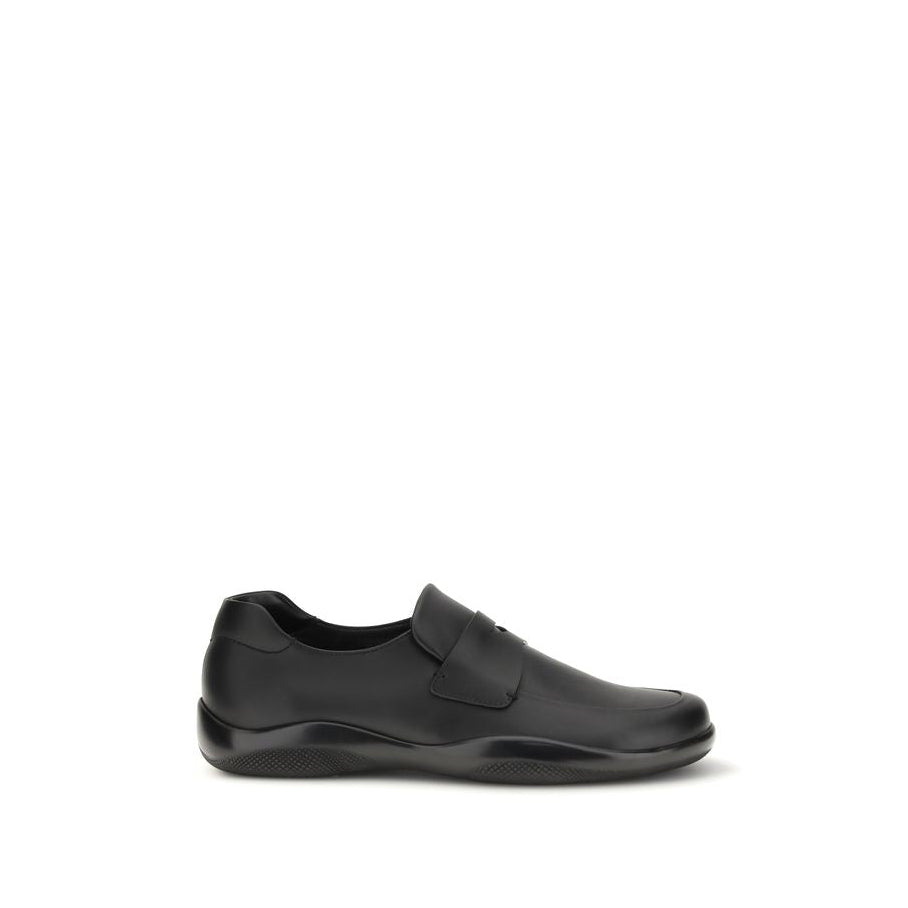Prada Toblach Leather Loafers - Black